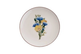 Hermia Juego de 6 Platos para Postre de Porcelana, 21x21 cm, Apto Lavavajillas y Microondas